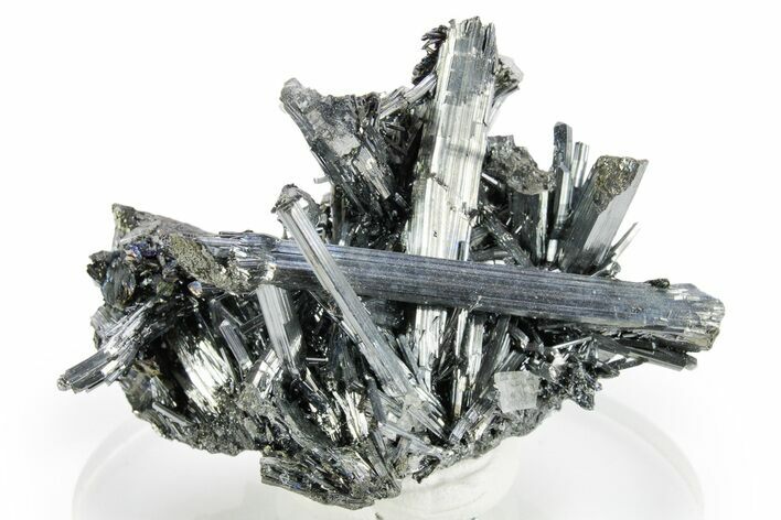 Very Lustrous Metallic Stibnite Crystals - Jiangxi, China #365297